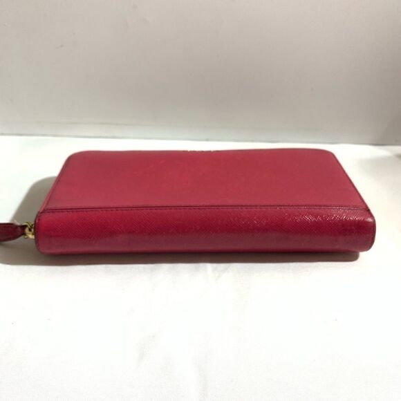 💥AUTHENTIC💥 Prada Saffiano Zip Around Clutch Wallet Pink - Picture 7 of 12